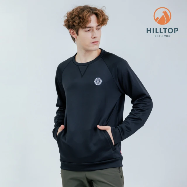 Hilltop 山頂鳥 POLYGIENE抗菌吸濕快乾保暖刷毛彈性上衣 男款 黑｜PH51XML6ECA0