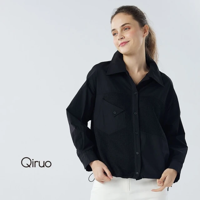 Qiruo 奇若名品 秋冬專櫃排釦立領上衣6207A 素色立領(M-XL)