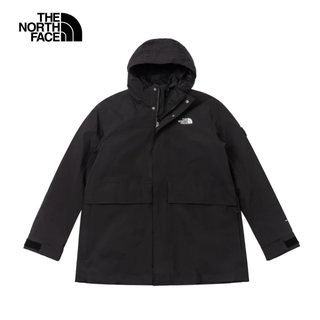 The North Face 北面男款黑色防水透氣保暖連帽三