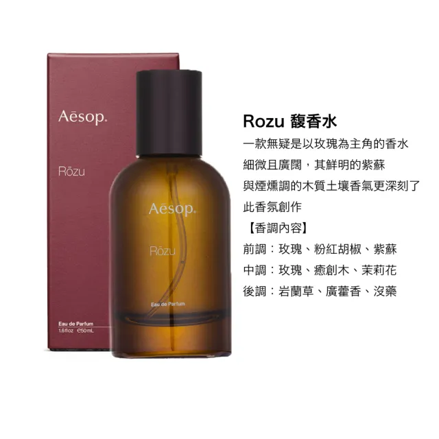 【Aesop】香水 50ml 多款可選(喀斯特/米拉塞蒂/埃雷米亞/艾底希思/格歐暮/烏拉諾-國際航空版)