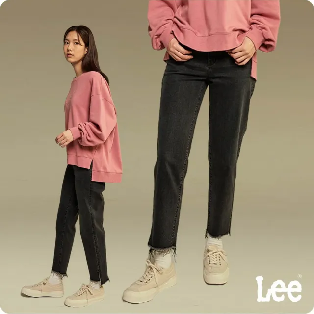 【Lee】女裝 牛仔褲 / 411 高腰舒適小直筒 灰色洗水(LB417108257)