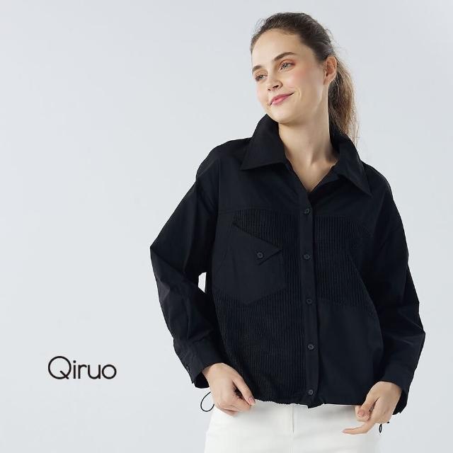 【Qiruo 奇若名品】秋冬專櫃排釦立領上衣6207A 素色立領(M-XL)