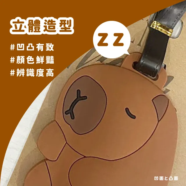 【水豚爆擊】卡皮巴拉行李吊牌2件套(防丟失 掛牌 姓名牌 行李箱掛牌 識別牌 託運吊牌 登機牌 出國 飛機)