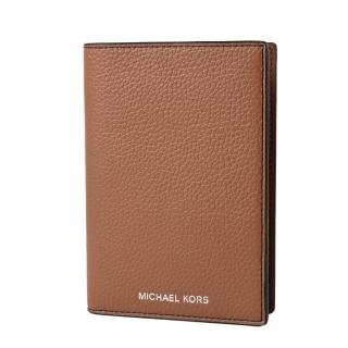 【Michael Kors】男款 荔枝紋對開護照夾-焦糖色