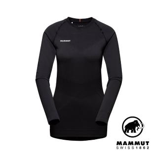 【Mammut 長毛象官方直營】Trift Longsleeve W 羊毛混紡長袖排汗衣 黑色 女款 #1016-01080