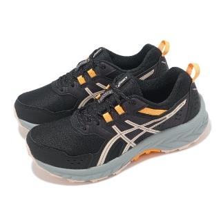 【asics 亞瑟士】越野跑鞋 GEL-Venture 9 女鞋 黑 橘 緩衝 抓地 戶外 運動鞋 亞瑟士(1012B313009)