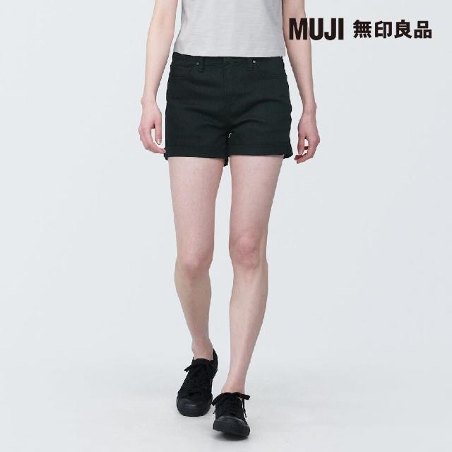 【MUJI 無印良品】女棉混超彈性丹寧短褲(共2色)