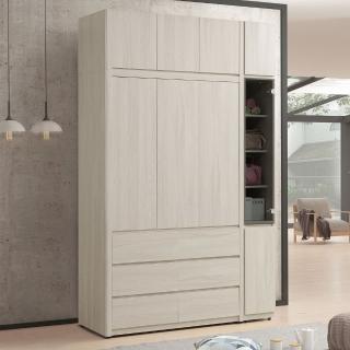 【Homelike】喜家居5x8尺六抽玻璃衣櫃-含被櫃(2348)