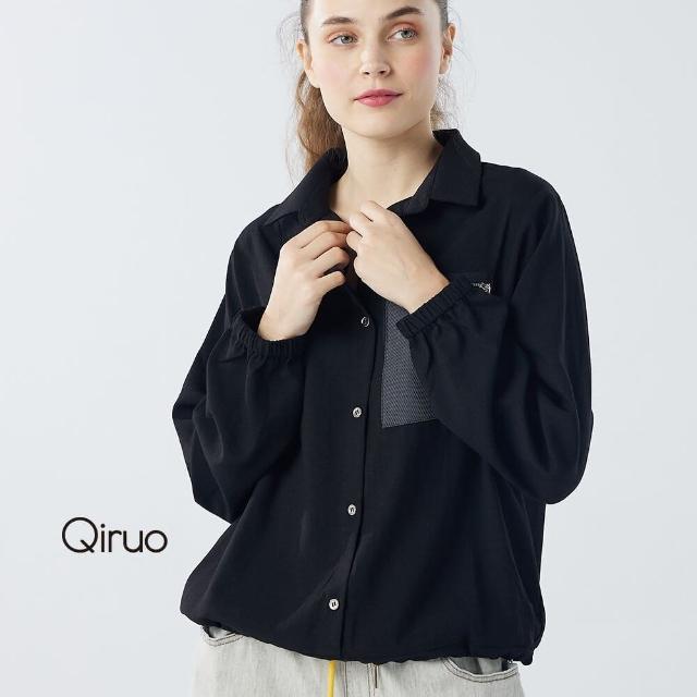 【Qiruo 奇若名品】秋冬專櫃排釦立領上衣0506A 素色立領(M-2XL)