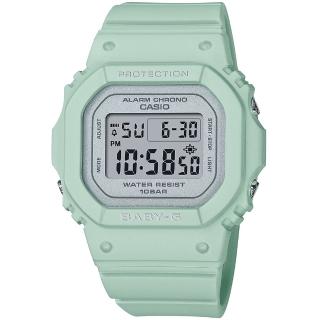 【CASIO 卡西歐】BABY-G 春日色彩珠光面電子手錶-鼠尾草綠 情人節 禮物(BGD-565SC-3/速)