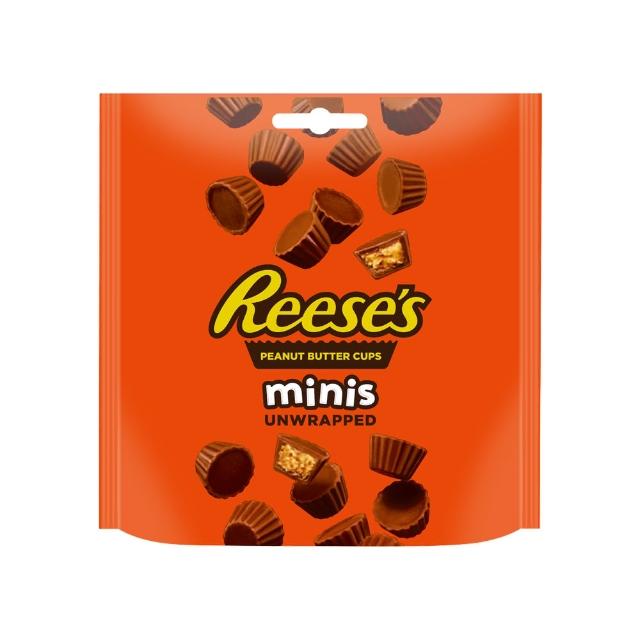 【Hersheys 好時】Reeses花生醬夾餡迷你杯子牛奶巧克力(袋裝90g)