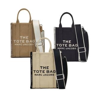 【MARC JACOBS 馬克賈伯】米色 黑色 棕色 混紡 拉鍊 棉帆布 手機托特包 肩揹包 斜揹包 手提袋(2R3HCR027H)