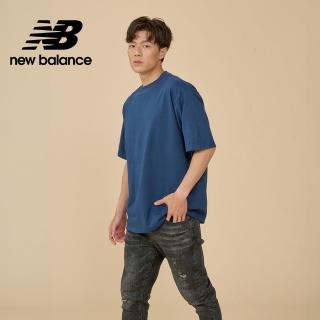【NEW BALANCE】NB 圓形鋼印NB短袖上衣 MT43521NNY 男性 藍色(美版 版型偏大)