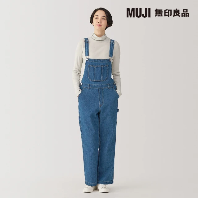 MUJI 無印良品 女吉貝木棉混丹寧吊帶褲(共3色)