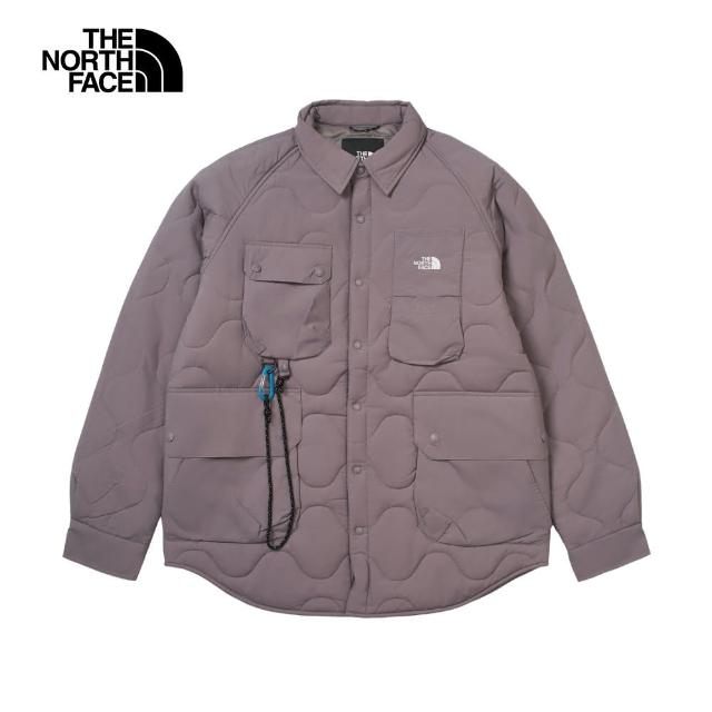 【The North Face】北面UE男款紫色DWR防潑水多口袋設計鋪棉外套｜5JU41LO