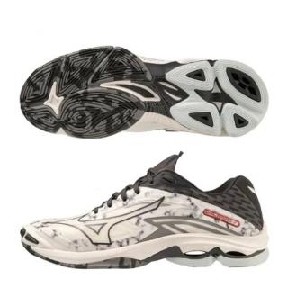 【MIZUNO 美津濃】WAVE LIGHTNING Z7 男款 緩震 排球鞋 白灰(V1GA220061)