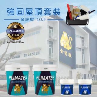 【金絲猴】《10坪屋頂防水》強固套裝(屋頂防水漆組合)