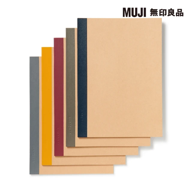 MUJI 無印良品 植林木不易透色筆記本/36頁.B5.6mm橫線.5冊入.5色