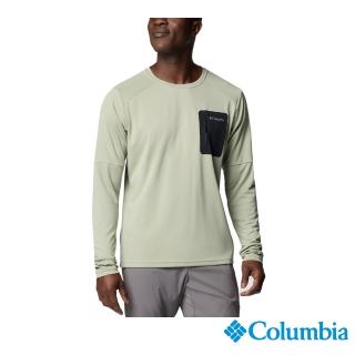 【Columbia 哥倫比亞】男款-UPF50快排長袖上衣-灰綠(UAO16930GG/IF)