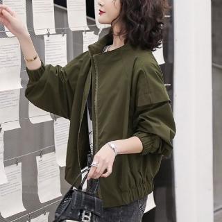 【LANNI 藍尼】★帥氣翻領拉鍊夾克外套(上衣/女裝/外套/夾克/休閒/通勤)