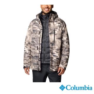 【Columbia 哥倫比亞】男款-OT防水保暖兩件式外套-卡其印花(UWE06420KW/IF)