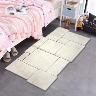 【SDL Home 山德力】ESPRIT地毯70x140cm舒雅(不規則 白色 方格)
