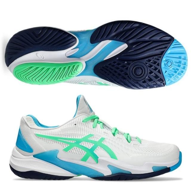 【asics 亞瑟士】COURT FF 3 男款 網球鞋 一般楦(1041A370-103 白綠藍 亞洲大師賽配色 頂級款 全能型)