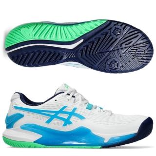 【asics 亞瑟士】GEL-RESOLUTION 9 男款 網球鞋 一般楦(1041A330-103 白綠 亞洲大師賽 支撐穩定 底線型)