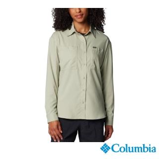 【Columbia 哥倫比亞】女款-超防曬UPF50快排長袖襯衫-灰綠(UAP99100GG/IF)