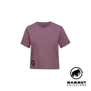 【Mammut 長毛象官方直營】Massone T-Shirt Cropped Patch 有機棉短版短袖T恤 波動紫 女款 #1017-05180
