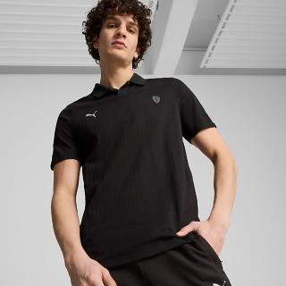 【PUMA】短袖上衣 男款 POLO衫 運動 法拉利 歐規 JACQUARD 黑 62709701