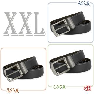 【CH-BELT 銓丞皮帶】加大尺碼 加長XXL 針扣夾座 男休閒皮帶腰帶(多款-黑XXL)