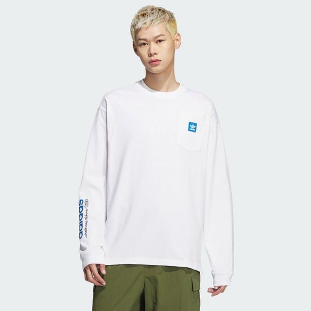 【adidas 愛迪達】上衣 男款 長袖上衣 大學T 運動 三葉草 亞規 CS TEE LS M 白 JC6833