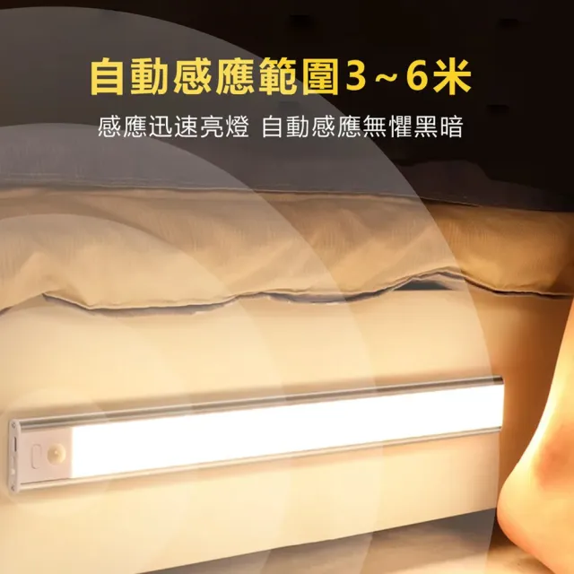 【EDSDS】多功能USB充電磁吸式LED智能感應燈 30公分櫥櫃燈/緊急照明燈(白光/黃光/自然光)