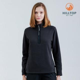 【Hilltop 山頂鳥】POLARTEC半開襟保暖刷毛上衣 女款 黑｜PH51XFM3ECA0