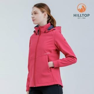 【Hilltop 山頂鳥】HILLTOP山頂鳥 SOFT SHELL防風透氣保暖彈性外套 軟殼衣 女款 桃紅｜PH22XF16ECH0