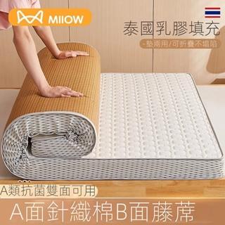 【貓人家紡旗艦店】藤席雙面床墊 乳膠床墊 床墊 宿舍床墊 學生床墊(冬夏兩用 厚9cm/90*190cm 預購15天)