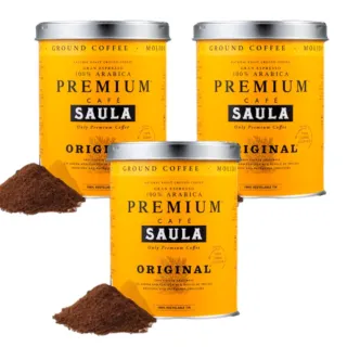 【SAULA】頂級優選咖啡粉250gX3(100%阿拉比卡 風靡西班牙70年 米其林餐廳選用 法拉利樂園指定 送禮首選)