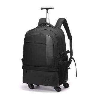 【PUSH!】旅遊用品20L萬向輪拉桿兩用揹包 雙肩揹包登機箱包 拉桿學生書包 大容量旅行包袋(拉桿包 書包 U78)