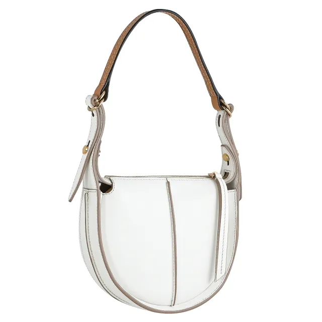 【TOD’S】TODS T Timeless 金屬雙T字LOGO小牛皮單肩小包手提包(白)