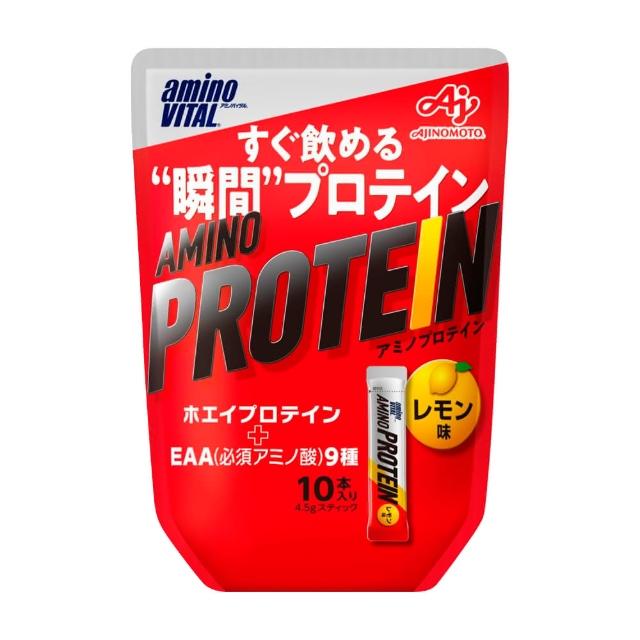 【Ajinomoto 味之素】「aminoVITAL」【胺基酸乳清蛋白】檸檬/10pcs(味之素 胺基酸 乳清蛋白 健身 BCAA)