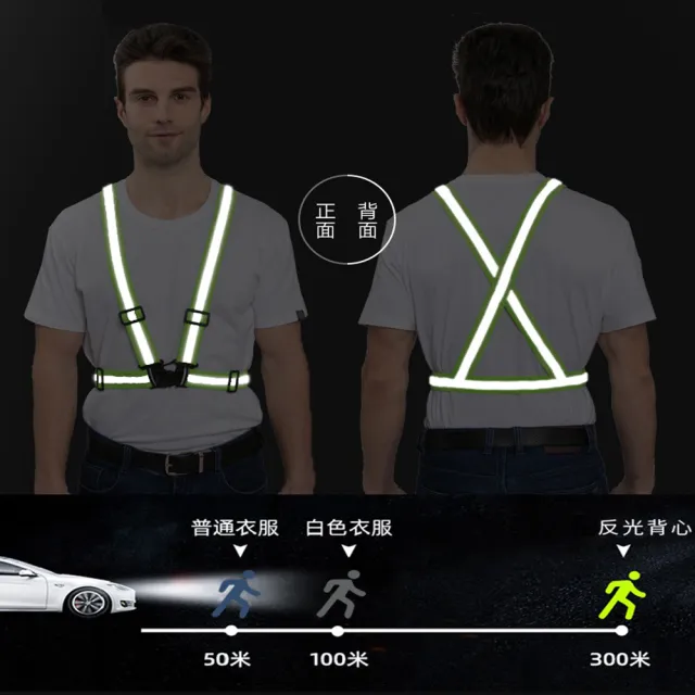 【POKO】夜光反光背帶  2入 雙色可選(可調伸縮 超彈力亮織帶 安全 導護背心 夜跑 自行車 工程 交通指揮)
