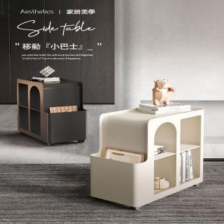 【SongSH】帶輪款-現代家用客廳簡約帶輪鐵藝沙發邊幾輕奢鐵藝可移動邊櫃置物收納架(收納架/置物架)