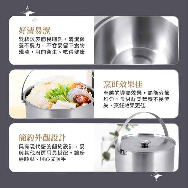 【CHEF 掌廚】316不鏽鋼加厚手提3入調理鍋(16cm+19cm+22cm/台灣製IH爐可用鍋)