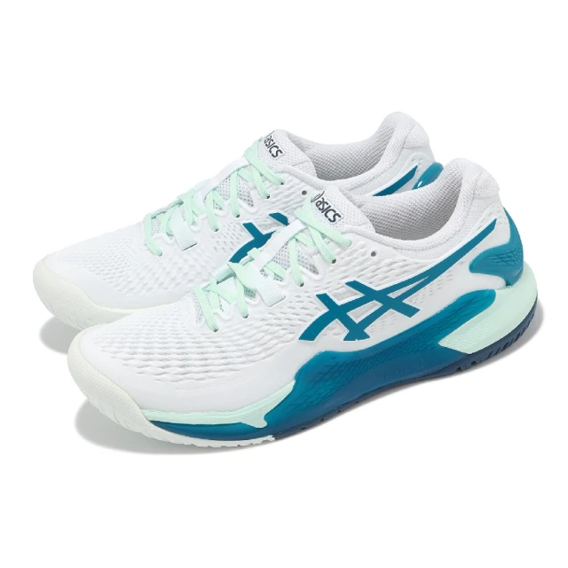 asics 亞瑟士 網球鞋 GEL-Resolution 9 女鞋 白 藍 亞洲大師賽 緩衝 抗扭 運動鞋 亞瑟士(1042A208102)