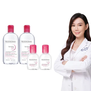 【BIODERMA 貝膚黛瑪 官方直營】潔膚液 500ml x2+100mlx2(舒敏高效/保濕水潤/平衡控油_3款任選)