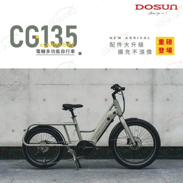 【DOSUN】eCARGO BIKE CG135消光綠電動輔助自行車/腳踏車 前貨架+V型貨架(車麗屋)