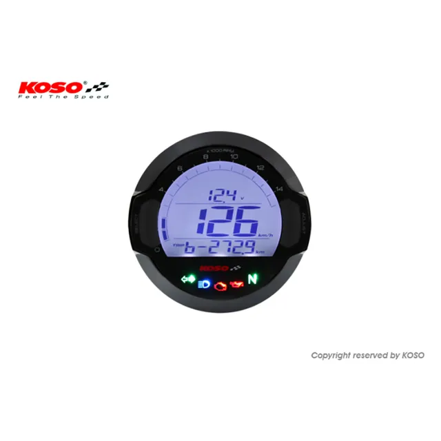 【KOSO】D64 DL-03SR 數位液晶碼表 速度轉速表(D64mm)