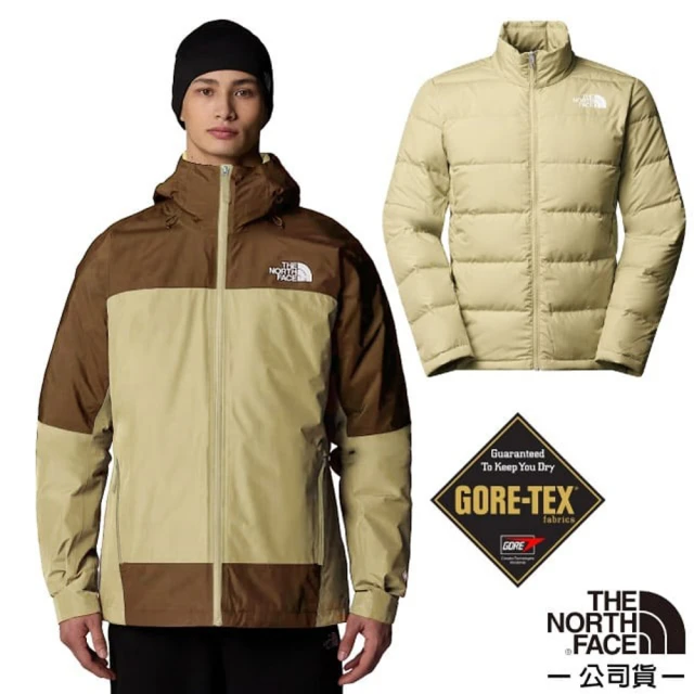 The North Face 男 GORE-TEX 防風防水透氣二件式連帽外套_亞洲版型.風雨衣(83RR-5O3 煙褐)