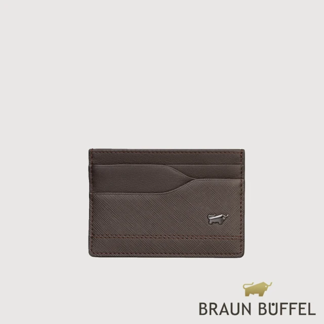 BRAUN BUFFEL 德國小金牛 台灣總代理 巴雷特 6卡卡夾-咖啡色(BF546-151-GCO)